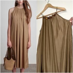 MOON RIVER Beaded Halter Midi Dress